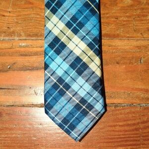 Blue Plaid Men's Tie